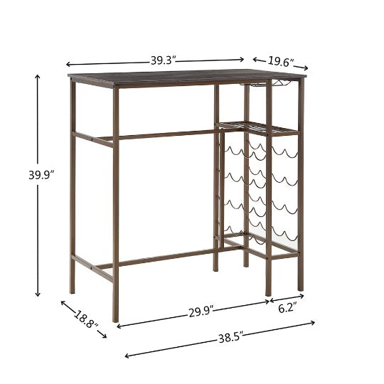 3-Piece Bar Steels Kitchen Dining Room Table Set