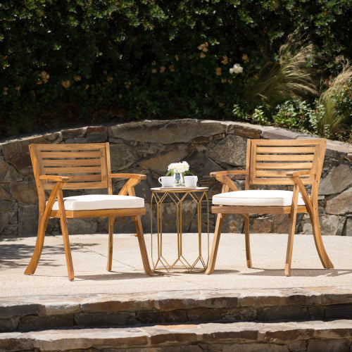 2-piece Set Of Wooden Outdoor Chairs