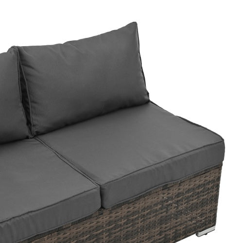 4-Piece PE Wicker Patio Furniture Set with Glass Table