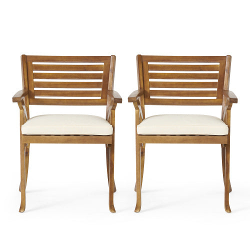 2-piece Set Of Wooden Outdoor Chairs