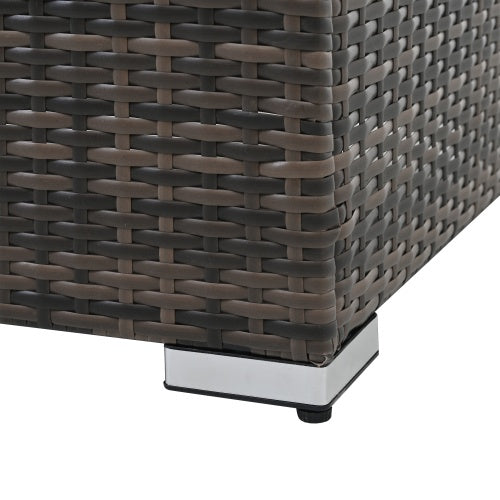 4-Piece PE Wicker Patio Furniture Set with Glass Table