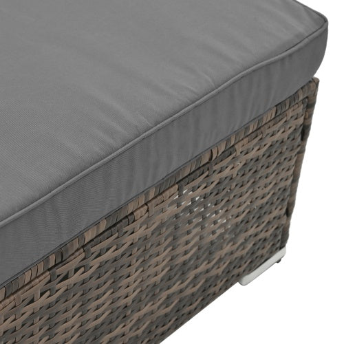 4-Piece PE Wicker Patio Furniture Set with Glass Table