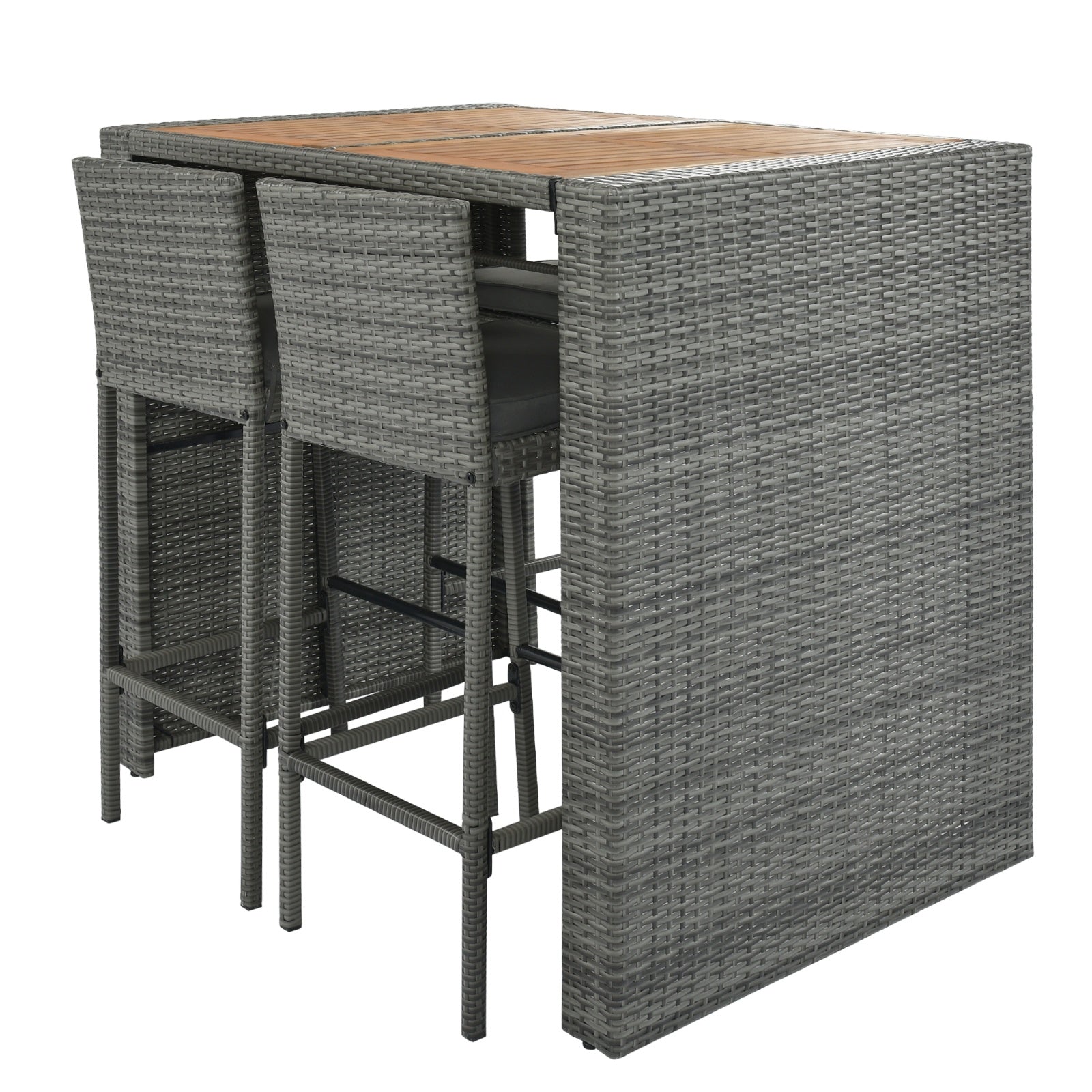 5-Piece Outdoor Patio Wicker Bar Set